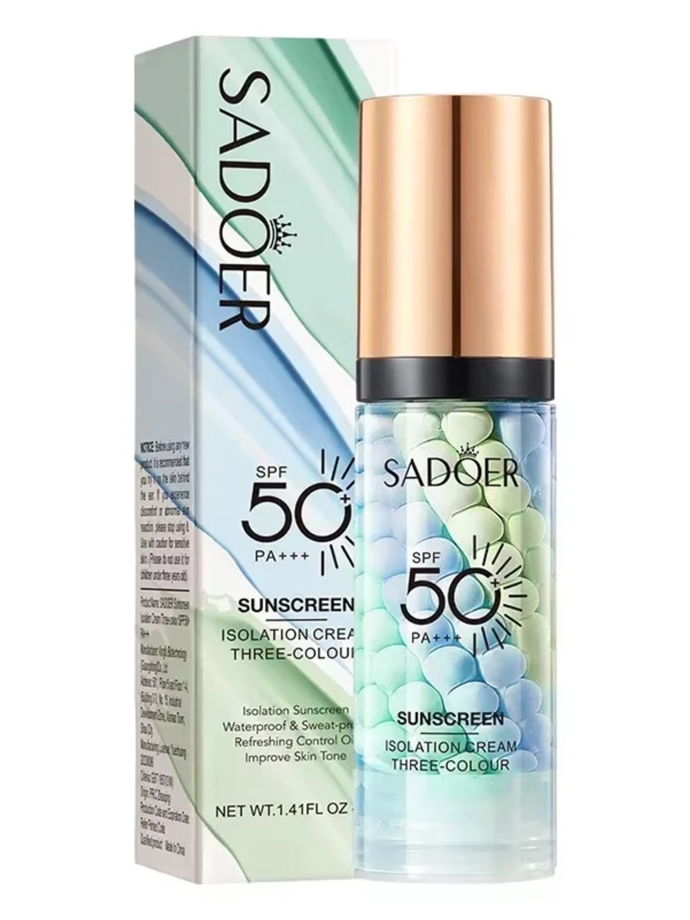 SADOER Sunscreen Isolation Cream Three-Color SPF 50+ Exp: 8/2026 ~ New in Box
